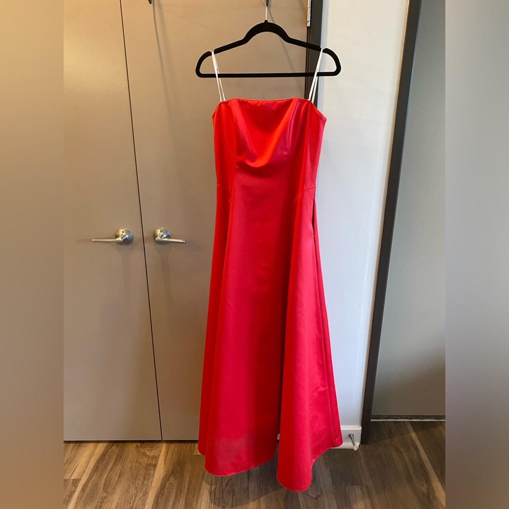 Red Strapless ABS Evening by Allen Schwartz Gown in size 8